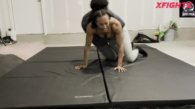 BreeboaWrestling - Ricky vs Bree Girl showed the guy her strength in wrestling on the mats