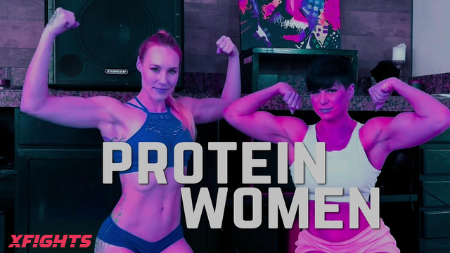 Protein Wrestling - Jolene Vs Ruby - Strong girls wrestled topless on the mats