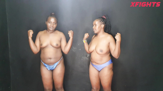 Black Beauty Bra Lers - Annita & Shantel - Juicy black girls wrestling on the mats