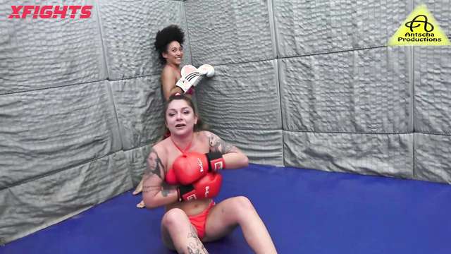 Antschas wrestling and fetish store - Michela Vs Sativa - Girls staged a boxing match