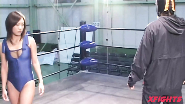 Laputa - MXA-01 - Guy harshly dominates a sexy Asian woman in the ring