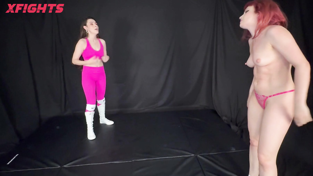 Kat VanWylder Productions - Ziva Fey vs Kat VanWylder - Topless wrestling without a bra