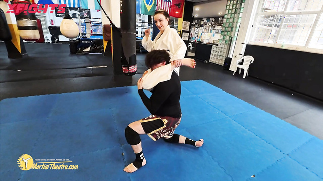 Martial Fetish - Sexy brunette giving a karate lesson