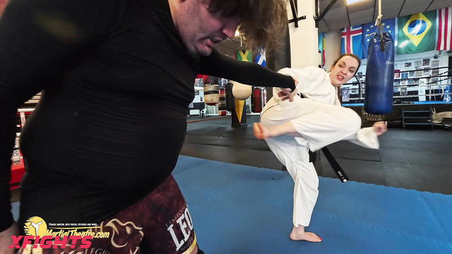 Martial Fetish - Sexy brunette giving a karate lesson
