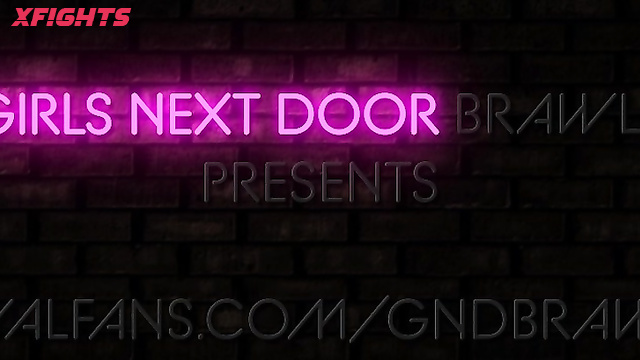 Girls Next Door Brawls - Amanda & Nikole - Sexy girls staged a hardcore topless catfight