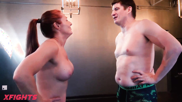 HanzVanderkill'sBattleTheatre - Tyler & Hanz - A guy wrestles with a strong busty brunette
