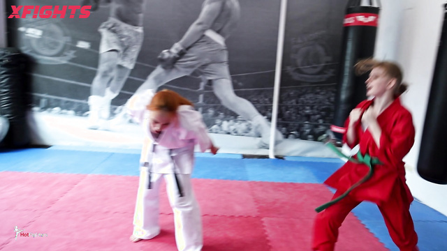 Mixfights - Red-haired sexy girls had a karate sparring match