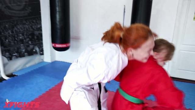 Mixfights - Red-haired sexy girls had a karate sparring match