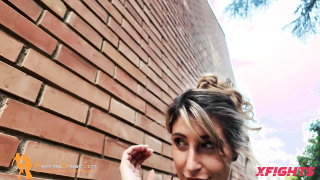 Fightingdream Video Store - Lorella & Marco - Hot milf harshly dominates and beats a guy