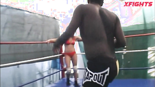 OMNIFEMALEWRESTLINGCHAMPIONSHIP - Caliente & Darnell Interracial fight with a busty girl