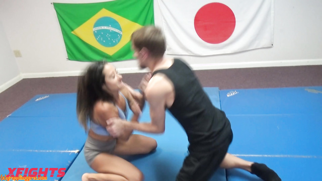 Grappling Girls in Action - Ulrich, Elle & Lottie - Tough fight with hot brunettes