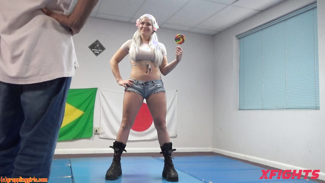 Grappling Girls in Action - Tony & Calypso - A juicy busty blonde dominates a guy