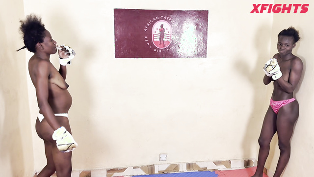 African Catfights - BELLA & MERCY - Ebony girls staged a brutal topless fight