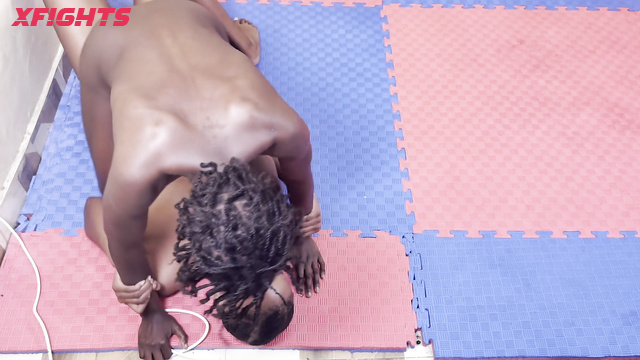 African Catfights - VAL & NICCA - Juicy ebony girls wrestle on the mats