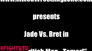 Mixed Wrestling Zone MWZ - Jade vs Bret (Sexy British Man - Tamer!)
