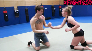 Mixed Wrestling Zone MWZ - Katrina vs Andel - Judo Girl vs Kickboxing Boy Wrestling