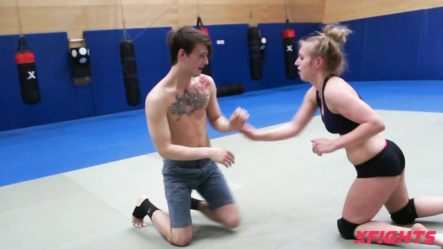 Mixed Wrestling Zone MWZ - Katrina vs Andel - Judo Girl vs Kickboxing Boy Wrestling