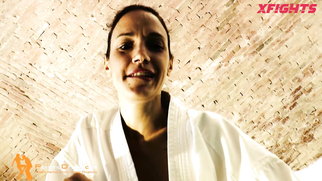 Fightingdream - Debby karate challenge and sparring destruction inside the ring