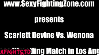 Sexy Fighting Zone SFZ - Scarlett Devine vs Wenona Topless Wrestling Match in Los Angeles