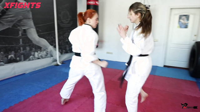 Mixfights - Helga & Nastya - Hard karate sparring between sexy girls