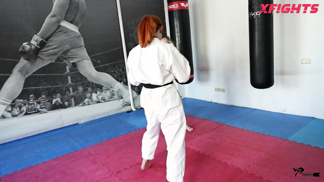 Mixfights - Helga & Nastya - Hard karate sparring between sexy girls