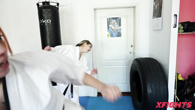 Mixfights - Helga & Nastya - Hard karate sparring between sexy girls