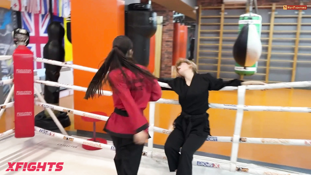 Mixfights - Hard karate sparring between two sweet girls