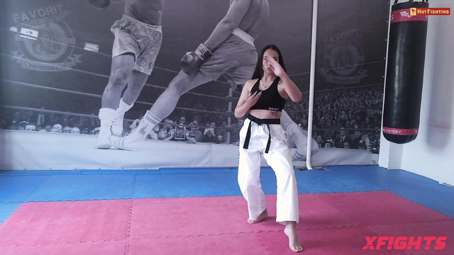Mixfights - Kata - Brunettes staged a brutal karate fight