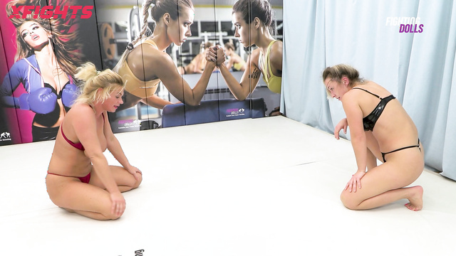 Fighting Dolls - FD6803 - Eva vs Sally - Catfight of two busty blonde MILFs