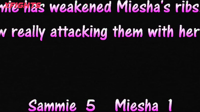 FreshfiteFemaleFighting - Sammie vs Miesha, Blondes engaged hardcore wrestling in the ring