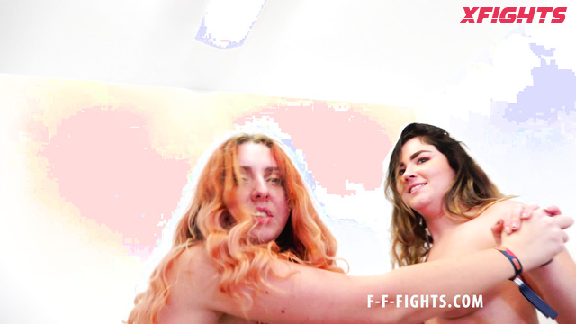 F-F-Fights - Lacy vs Emma - Hot juicy topless girls wrestling