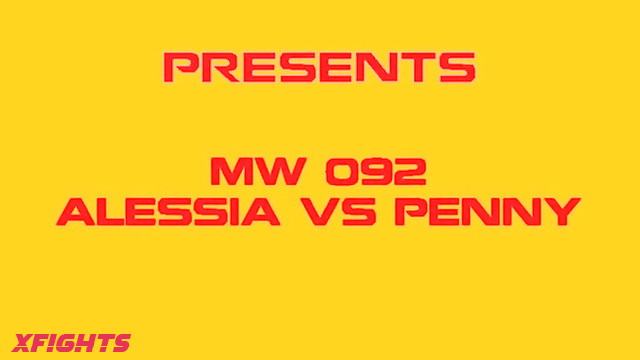 Models Wrestling - Alessia vs Penny - Tall girl fights hard with her busty girlfriend