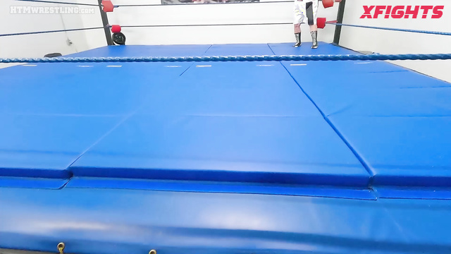 HitTheMatBoxingAndWrestling - Kristie vs Darrius, POV boxing in the ring with a busty milf