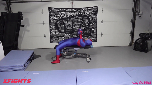 Ko Queens Wrestling - Fae D'cay & Blue Thunder - Sexy girl dominates a guy in cosplay