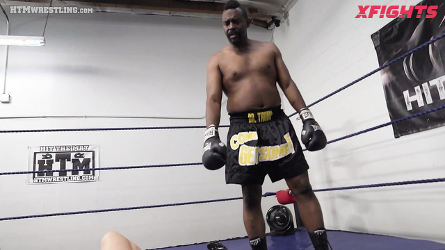 Hit the Mat Boxing and Wrestling - Juicy milf humiliates a black guy in a boxing