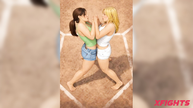 Aifights - AI blonde and brunette fight outdoors
