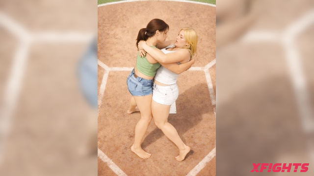 Aifights - AI blonde and brunette fight outdoors