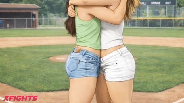 Aifights - AI blonde and brunette fight outdoors