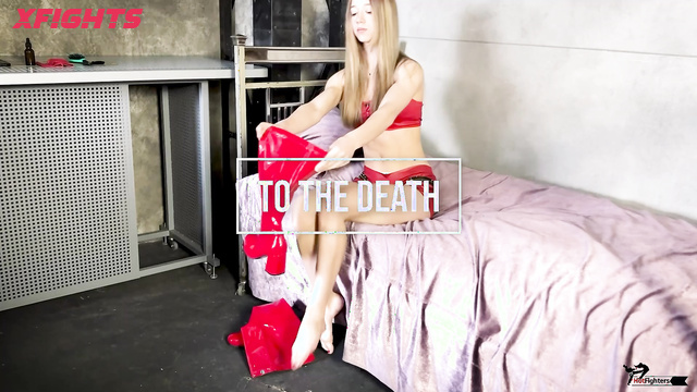 Mixfights - Hard beating and domination of a hot blonde