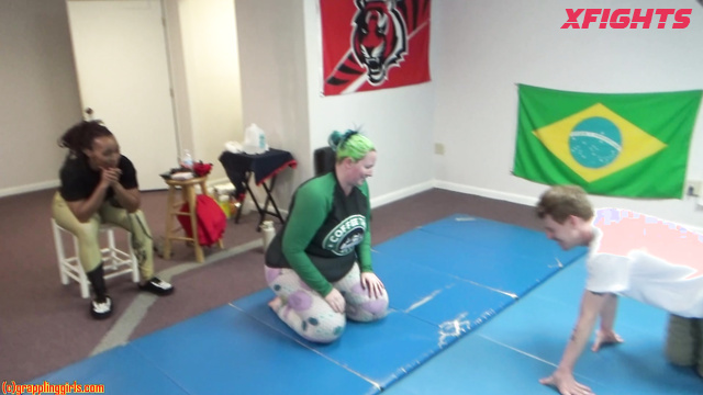 Grappling Girls In Action - Breezy, Nikko & Charlene - Fight with BBW and ebony girl