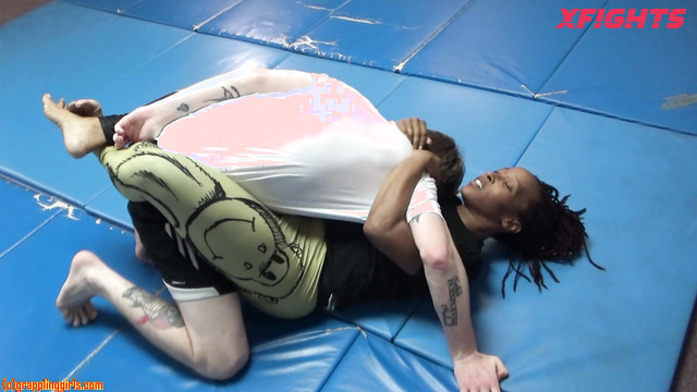 Grappling Girls In Action - Breezy, Nikko & Charlene - Fight with BBW and ebony girl