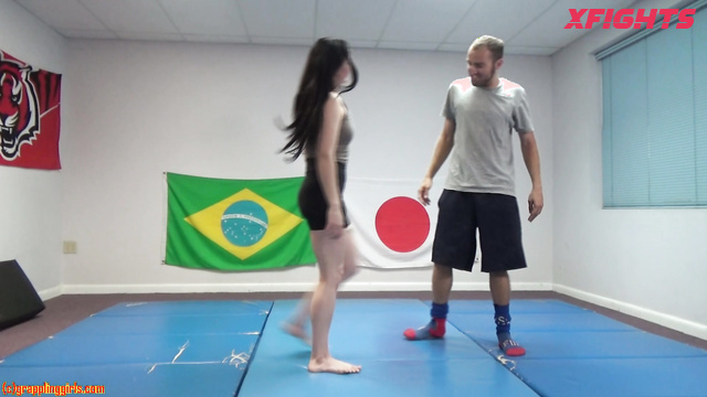 Grappling Girls In Action - Dale - Strong brunettes show a guy who's boss