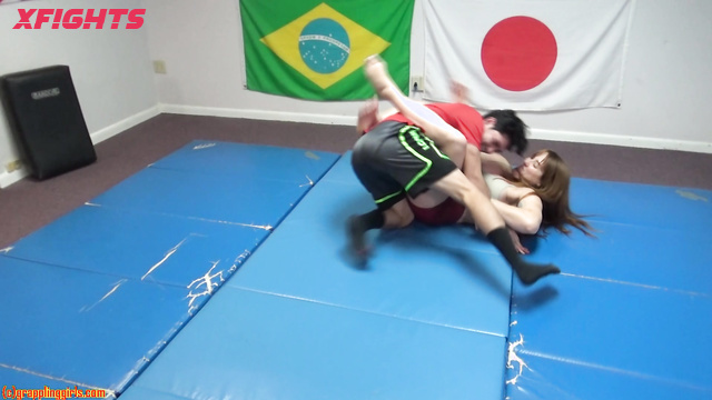 Grappling Girls In Action - Brooke & Lucien - Sweet girls humiliate guys in wrestling