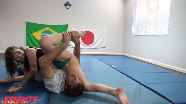 Grappling Girls In Action - Josie & Tony - Sweet girl humiliates guy in wrestling