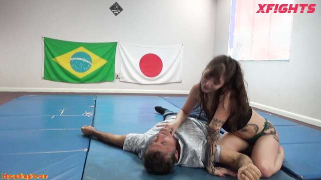 Grappling Girls In Action - Josie & Tony - Sweet girl humiliates guy in wrestling