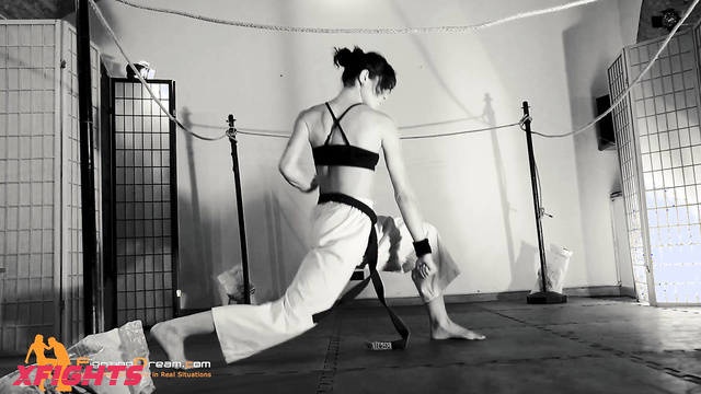 Fightingdream Video Store - Daphne - Sexy brunette trains karate