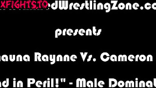 Mixed Wrestling Zone - Shauna Raynne vs Cameron in "Redhead in Peril" Male Domination Bout