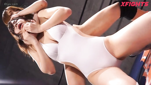 BVSC-03 BATTLE VS CF×FC Wrestlerg wearing white swimsuit scat 3