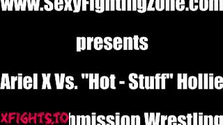 Sexy Fighting Zone - Ariel X vs Hollie Nude Submission Wrestling