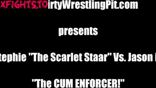 Dirty Wrestling Pit - Stephie The Scarlet Staar vs Jason in The Cum Enforcer